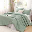 Litanika Twin/Twin XL Comforter Set Sage Green, 2 Pieces Comforter Sets Soft Down Alternative Comforter All Season Quilt Blanket (66x90In Comforter & 1 Pillowcase)