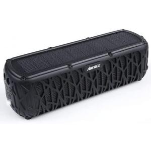 ABFOCE Solar Bluetooth Speaker 60 Hours Play Time 5000mAh Power Bank Outdoor Portable Wireless Dual Speaker with Mic Stereo Sound Bass, for Home, Hiking, Travel, Riding, Beach, Camping-Black