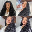 Curly Human Crochet Hair Water Wave Human Hair Crochet Braids Knotless Pre-Separated Water Curl Human Hair Lightweight Reusable Feather Crochet Hair Natural Color 14 Inch 120g