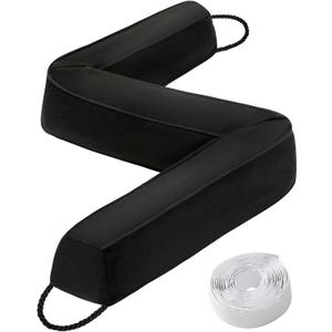 Comfyanno 38 inch Weighted Door Draft Stopper for Front Door, Easy to Use Heavy Door Bottom Cold Air Blocker, for Exterior, Apartment, Back Door, Fits Door Gap Up to 3, 2.2lb (Black)