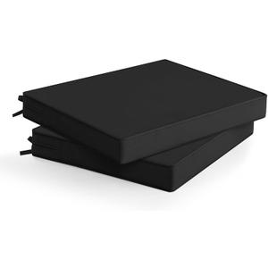 Outdoor Chair Cushions Set of 2: Waterproof & Fade Resistant Deep Seat Cushion for Patio Furniture - 24 x 24 x 3 Inch Chair Pads with Ties and Hidden Zipper - Patio Chair Cushion Replacement, Black