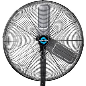 Tornado 24 Inch Pro Series High Velocity Oscillating Wall Mount Fan For Commercial, Industrial Use 3 Speed 7200 CFM 6.6 FT Cord UL Safety Listed