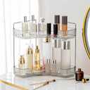 Corner Bathroom Counter Organizer Bathroom Countertop Shelf Makeup Organizer for Vanity Perfume Tray for Corner Storage (2 Tiers, Grey)