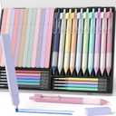 Nicpro 33PCS Aesthetic Highlighter and Gel Pen set with Case, 12 Bible Highlighters & Cute Pens Refills With Soft Ink & Tip, No Bleed Quick Dry for Bible Study Journaling Planner Notes School Supplies