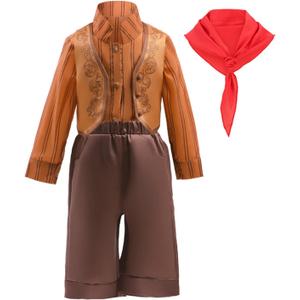 Toddler Kids Costume Vest Halloween Cosplay Shirt Outfit with Scarf for Boys Girls