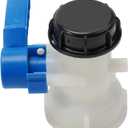 IBC Container Butterfly Valve 60mm Union S60x6 Coarse Thread Drain Valve for Water Storage Tank Blue Handle Black Cap