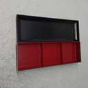 Restaurantware-14 x 4.6 x 2.4 Inch Compartment Lunch Container, 1 Japanese Style Adult Lunch Container - With 3 Compartments, Greaseproof, Black & Red Plastic Divided Meal Box, For Hot & Cold Food