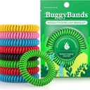 BuggyBands 48 Pack Mosquito Repellent Bracelets for Adults & Kids, Individually Wrapped, DEET Free Natural and Waterproof Bands