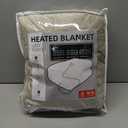 Electric Heated Blanket Twin Size 6284, Breathable & Luxurious Flannel, Soft Warm Gift with Over-Heat Protection, 4 Heating Levels & 10 H Auto Shut Off, Machine Washable, Light Brown