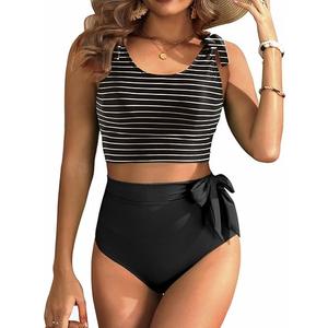 Two Piece High Waisted Swimsuits - Women Tummy Control Bikini Modest Bathing Suit 2PC 2025