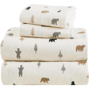 Comfort Spaces 100% Cotton Flannel Sheets Queen Size, Ultra Soft, 4 Pcs