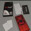 Gritup for Motorola Moto Edge (2025) Case with Slide Camera Cover & Screen Protector (2 Pack), Build in 360° Rotating Metal Kickstand | [Military Grade] Shockproof Protective, Red