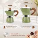 ShanSon Moka Pot Stovetop Espresso Maker 3 Cup 5 oz Italian Coffee Maker Manual Cuban Coffee Percolator Machine Italian Espresso Greca Coffee Maker for Cappuccino or Latte,Green