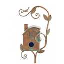 Metal Bird House Stakes, Metal Bird House with Pole, Bird House Metal Bird House Garden Stakes Yard Art Stake Decoration for Hummingbird House Stake Outdoor Decor Decoration Yard-A
