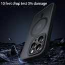 for iPhone 15 Pro Max Phone Case [Compatible with MagSafe] [10FT Drop Resistant Matte] Skin Feeling Back Cover for iPhone 15 Pro Max Magnetic Case (Black)