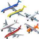QUANA Airplane Toys, Metal Plane Pull Back Toys for Kids 3-6 Years, Die Cast Aircraft Models, Play Vehicles