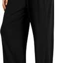 ODODOS Women's Wide Leg Palazzo Lounge Pants with Pockets Light Weight Loose Comfy Casual Pajama Pants-26/28/30"/32" Inseam (Black, S)