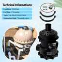 SP071620T Multi-port Control Valve, 2" Vari-Flo Valve Top Mount Compatible with Hayward Pro Series Sand filter S310T2, S270T2, S310T2, S360T2 with Clamp & O-Ring