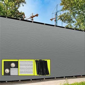 8' x 50' Gray Fence Privacy Screen Windscreen Cover with Zip Tie Out Door Commercial Grade - Custom Size Accepted
