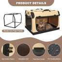 X-ZONE PET 3-Door Portable Soft-Sided Folding Soft Dog Travel Crate Collapsible Pet Kennel,XX-Large, 40 x 27 x 27 Inches,Tan