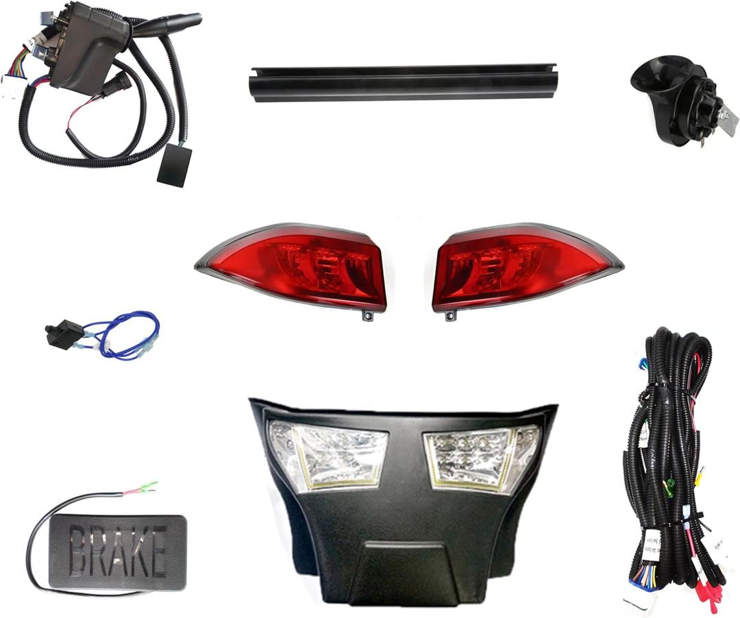 Club Car Precedent LED Deluxe Light Kit 12V, LED Street Legal Headlight with Bumper and Daytime Running Lights