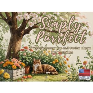 Simply Purrfect Country Cat Calendar 2026 Monthly Wall Calender 12 Month | American Made In The USA