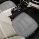 BOPUOVRE Car Seat Cover for Luxury & Comfort - PU Leather, Anti-Slip, Full Wrap Protection with Storage Pocket for Bottom Cushion - Universal Fit for 95% of Vehicles (Gray,2 Piece)