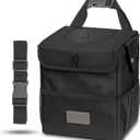 Creathing Car Trash Can [Touring Edition] - Removable Liner - 100% Leakproof, Odor Control Lid, Hanging Garbage Bin for SUV, Truck, Car (2 Gal, Black)