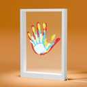 FANTASTIC HOUSE Christmas Gifts for Grandma, Grandma Gifts Birthday from Granddaught Grandson Grandchildren, Family Handprint kit with Light, White Color