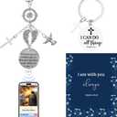 Car Rearview Mirror Accessories - NFC Cross Scripture Keychain Inspirational Card Christian Ornament Angel Heart Wings Blessing Lucky Beads Decoration Gifts for Women Christmas Thanksgiving