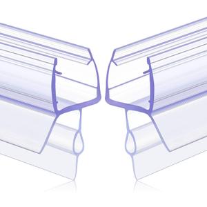Lineshading 2 Pcs Glass Shower Door Seal Strip with Drip Rail for 1/4"(6mm) Glass, Length 27.5"/0.7m, Frameless Glassdoor Sweep Stop Shower Leaking