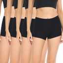 wirarpa Women's Boyshorts Panties Cotton Boxer Briefs for Ladies Underwear Shorts with Cotton Crotch 4 Pack (Large, Black)