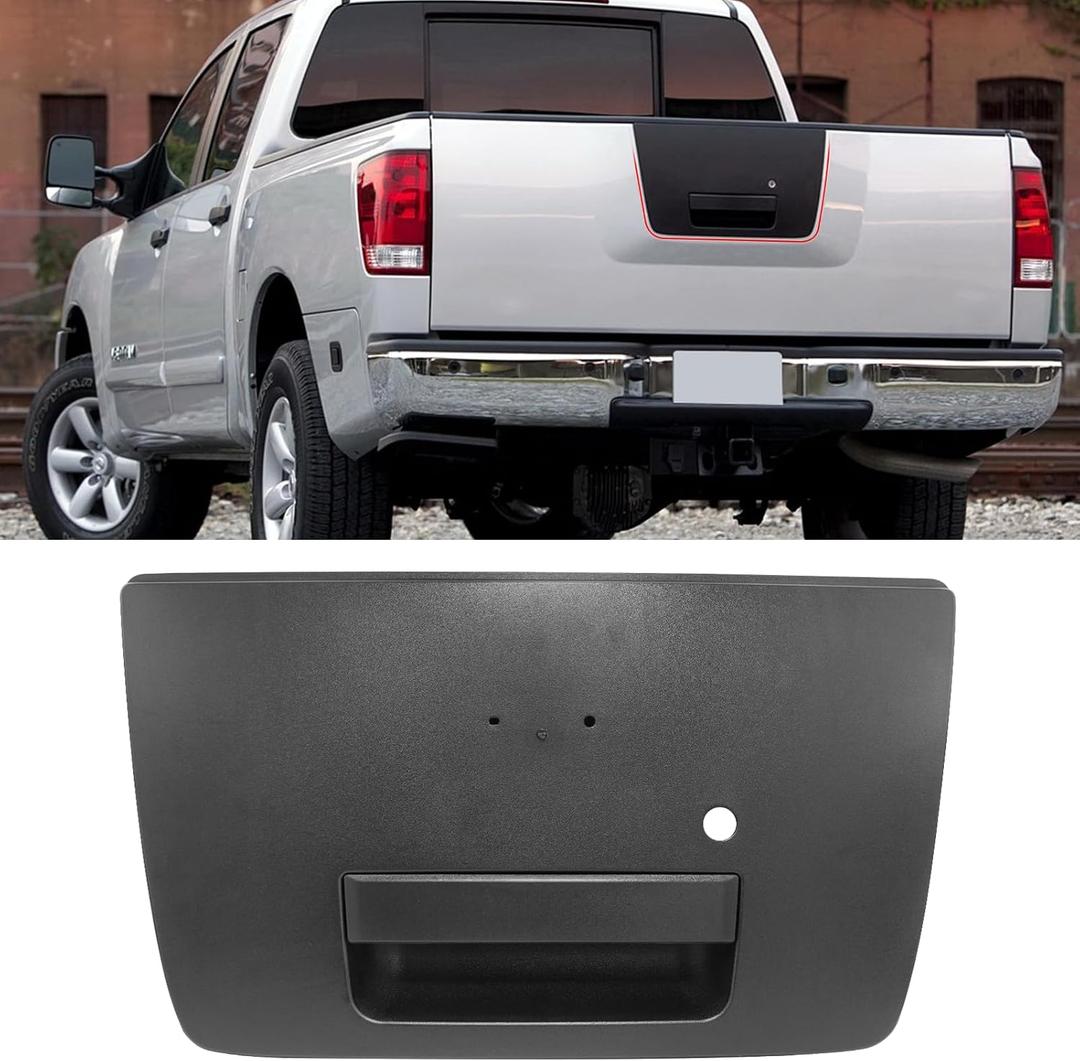 Jaronx Compatible with Nissan Titan Tailgate Handle 2004-2012, Rear Liftgate Handle Bezel with Key Lock Hole Rear Gate Latch Handles Replacement 906067S200 for Titan Tailgate Handles Latch