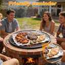Fire Pit Grill Grate for Outdoor,24 Inch Round Grill Grate BBQ Grilling Rack with Handles,Outdoor Cooking Grate for Fire Pit,Patio,Backyard,Campfire