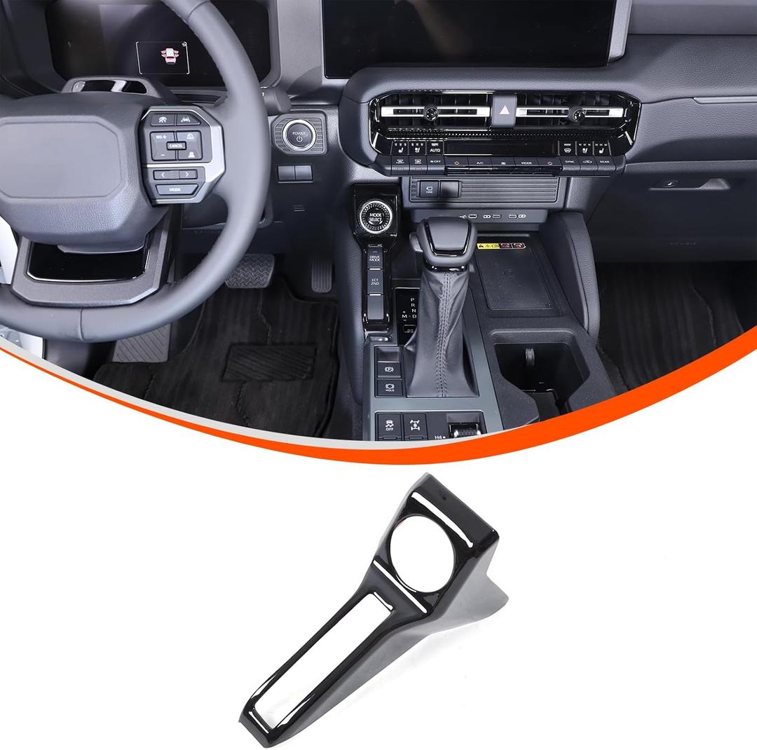 Gear Drive Mode Button Panel Cover Compatible with Toyota Land Cruiser Prado 2024 2025 Accessories, Gear Shift Side Driving Mode Switch Button Panel Trim Cover, Piano Black