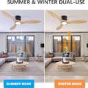 Ceiling Fans with Lights Remote 52inch Solid Amber Color Wood Fan Timing 6 Speeds Silent Reversible DC Motor 3CCT LED Light with Memory Lighting Function Indoor Outdoor Fan Farmhouse Bedroom
