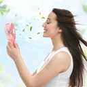 2 x JZCreater Mini Handheld Fan, Portable Rechargeable Fans, Quiet 4 Speed, 2in1 Battery Operated USB Desk Fan, Small Folding Stand Electric Fan for Travel Outdoor Home Office Makeup, Gift for Women (Pink)