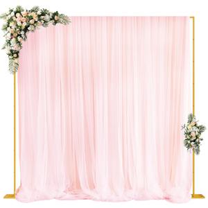 Fomcet 10FT x 10FT Backdrop Stand Heavy Duty with Base, Gold Portable Adjustable Pipe and Drape Kit, Square Metal Arch Party Frame for Wedding Birthday Parties Banquet Decorations