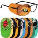 Newcotte 12 Pcs Eye Patch for Kids Toddler Reusable Adjustable Girls Boys Eyepatch for Glasses Left or Right Eye Patch, Assorted Patterns(Spooky)