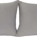 Stretch Pillowcases - Micro Jersey Knit & Ultra Soft, Standard Size - Set of 2 Pillow Cases, Light Gray (Queen)