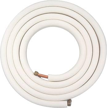 33 Ft Mini Split Line Set,Air Conditioning Copper Tubing Pipe Extension,1/4" & 3/8" 3/8" PE Thickened for AC and Heating Equipment Insulated with Nuts. (1/4+3/8)