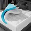 ELEMUSE Queen Size Dual Layer 3 Inch Memory Foam Mattress Topper for Pressure Relief, Breathable Pillow Top Mattress Pad with Deep Pocket, Enhanced Support, Non-Slip Design & Removable & Washable