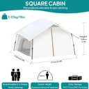 Chihee Camping Tents Pop up Easy Setup 2-Person Instant Tent Outdoor Shelter Stand-up Tent Square Family Cabin with Mesh Windows External Rainfly Carry Bag Portable Spacious Ventilation Beach Travel, 210x210x160cm