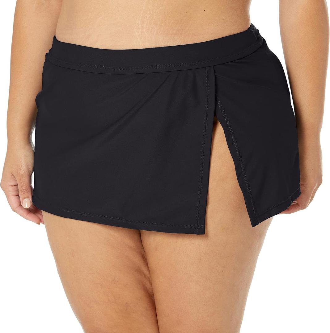 Women's Standard Skirted Bikini Swim Bottom Swimsuit (Medium, Black)