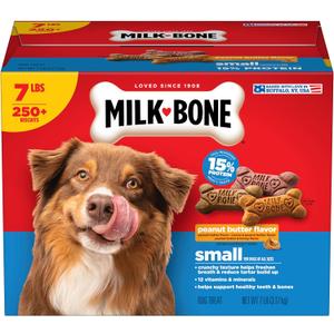 Milk-Bone Peanut Butter Flavor Naturally & Artificially Flavored Dog Biscuits - Crunchy Dog Treats - 7 Pounds (Packaging Design May Vary) (EXP 05/07/27)