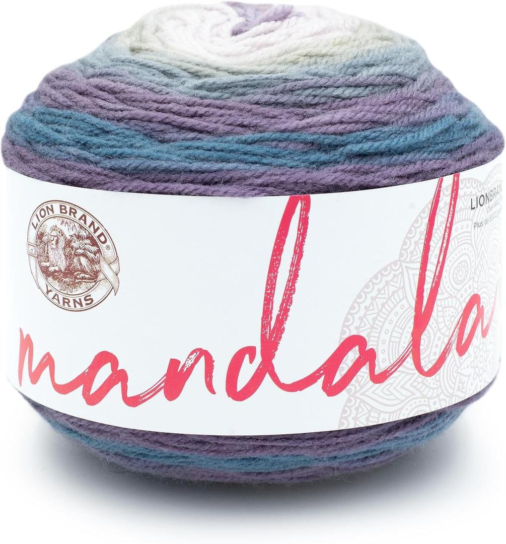 Lion Brand Yarn, Mandala DK Lightweight Yarn for Knitting, Crochet, and Crafts, Snorks, 1 Pack, Self-Striping Acrylic Fiber for Baby Blankets, Multicolor Shawls and Variegated Cardigans