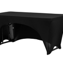 Nasitos 1 Pack Black Table Cloth 6 Foot-Spandex Fitted Tablecloth Rectangle Tables, Open Back Stretch Folding Trade Show Table Covers Fabric Washable & Wrinkle Resistant for Parties, Wedding, Event