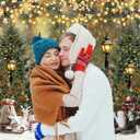 Winter Snow Scene Backdrop 5x7FT Snowflake Christmas Tree Glitter Bokeh Portrait Photography Background Winter Holiday Xmas Party Decorations Supplies Photo Props (5x7FT: 60x84 inch)