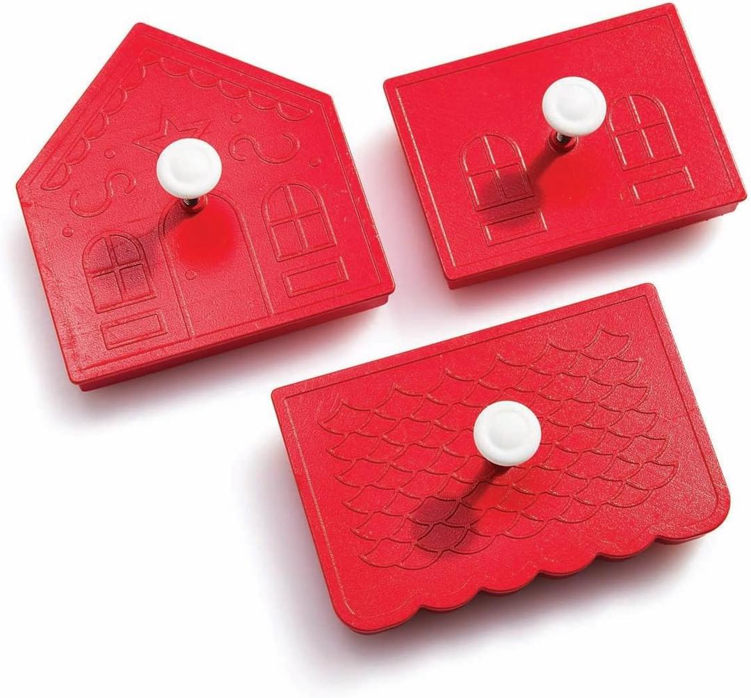 King Arthur Baking Company 3-D Gingerbread Embossing Cutters, 3 Piece Set, For Embossed Three Dimensional Gingerbread Houses For Holiday And Everyday Baking