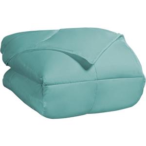 Superior Classic All-Season Reversible Down Alternative Comforter, Comfy, Fluffy, Cozy, Lightweight, Decorative, Duvet Insert, Plush, Oversized Bedding Essential, Box Quilt Design, Twin, Turquoise